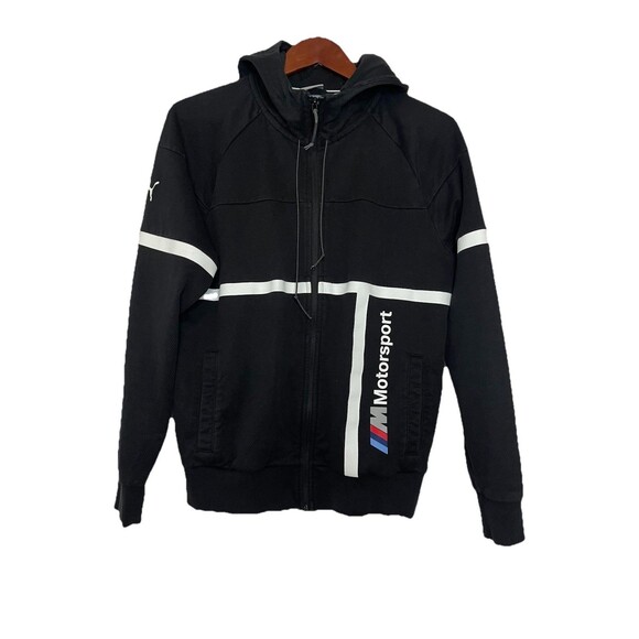 Puma X BMW Motorsport Full Zip Up Cropped Jacket Women’s Small Black Performance - Picture 1 of 6